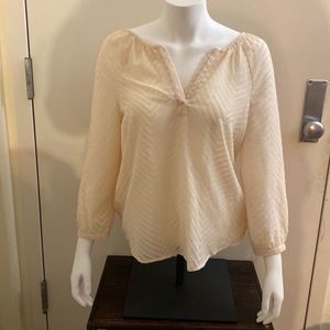 Daniel Rainn sheer cream chevron shirt